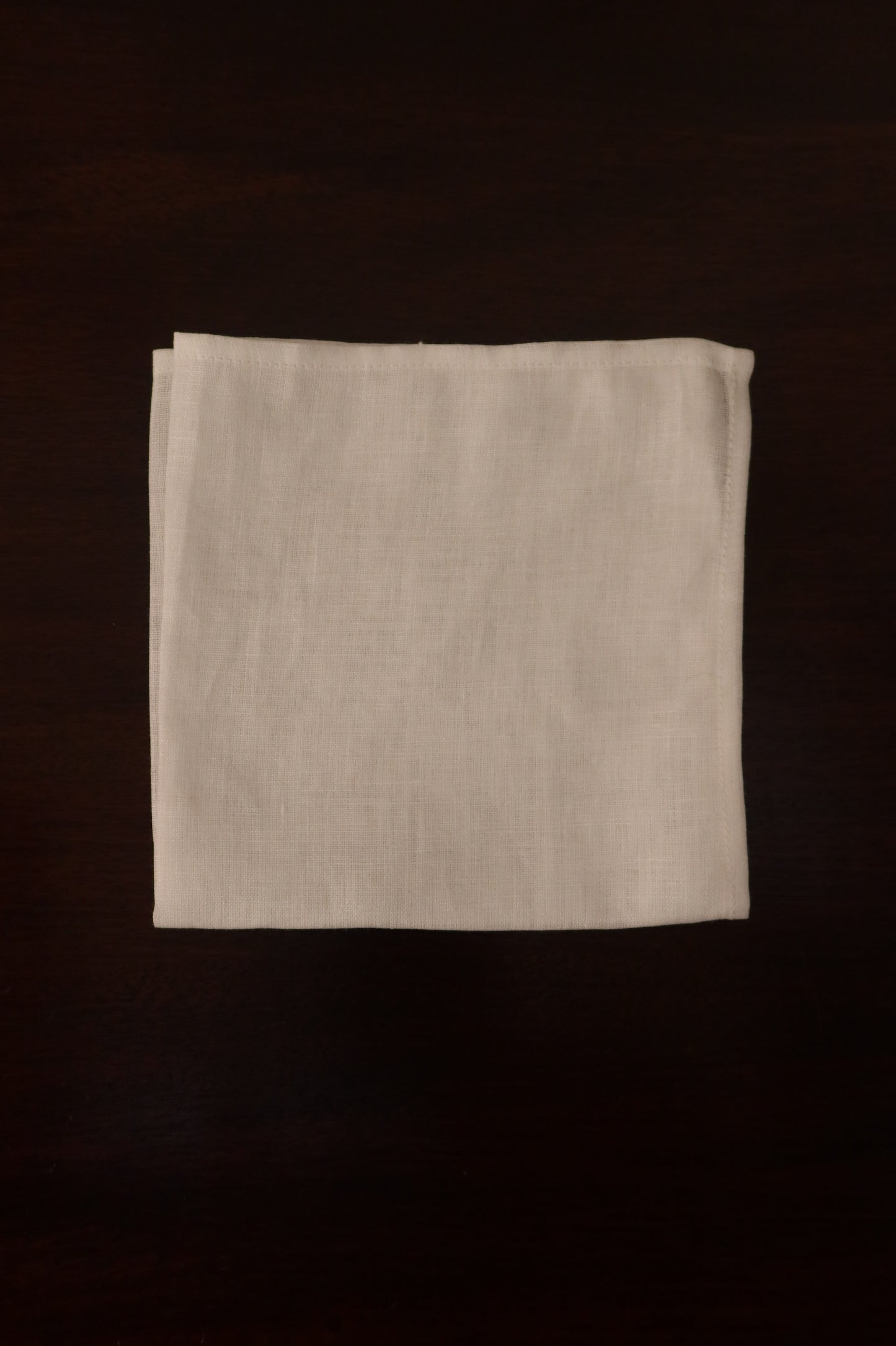 White Irish Linen Pocket Square