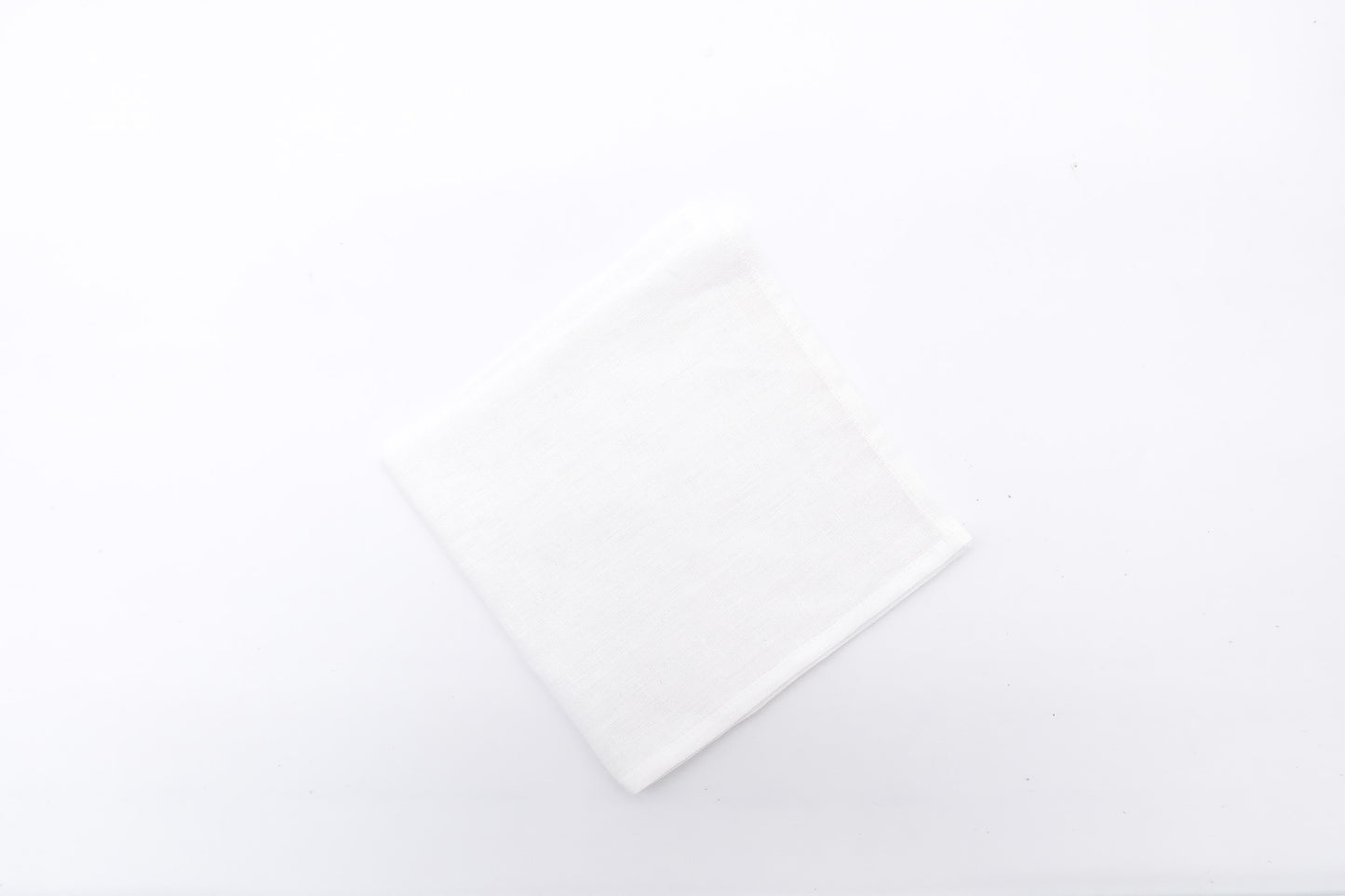 White Irish Linen Pocket Square