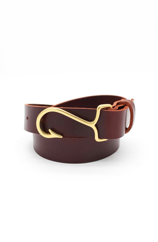 The Fish Hook Belt - Buffalo Chestnut