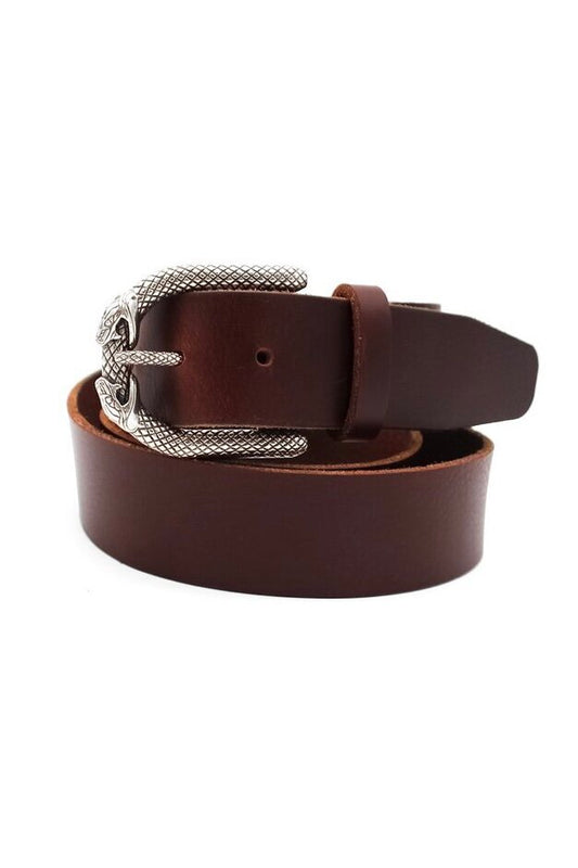 1.5" Snake Jeans Belt - Buffalo Mahogany