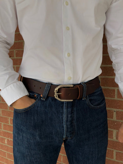 1.5" Snake Jeans Belt - Buffalo Mahogany